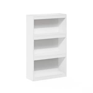 JAYA Enhanced Home 24.5 in. Wide White 3-Shelf Standard Bookcase with Adjustable-Shelves