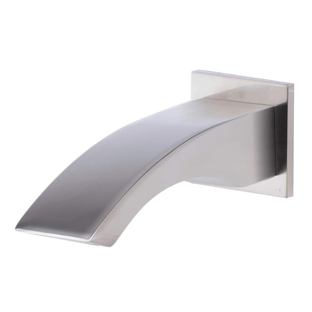Brushed Nickel Curved Wall Mounted Tub Filler Spout