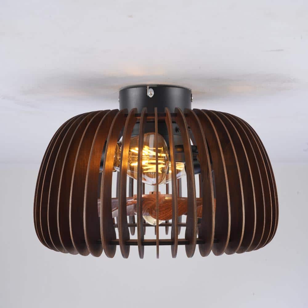 19.7 in. Wood Semicircle Modern Flush Mount Ceiling Fan with Remote Control Quiet DC Motor price history on PriceWatchPro