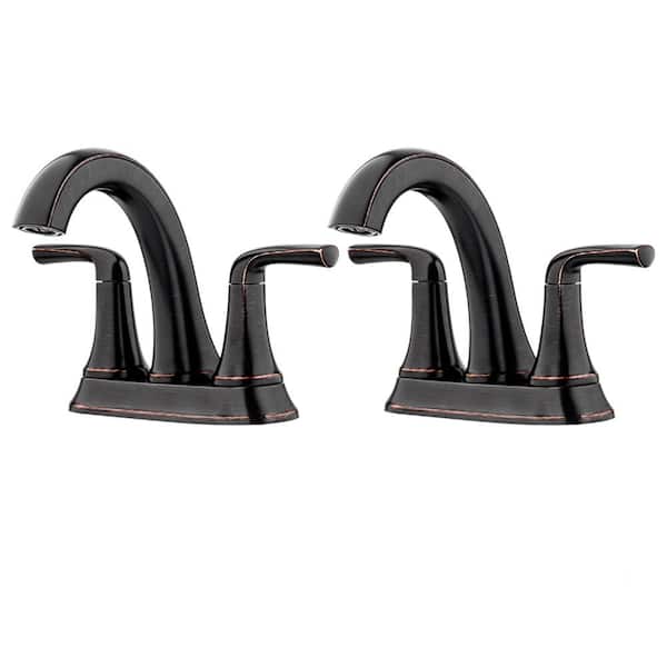 Ladera 4 in. Centerset Double Handle Bathroom Faucet in Tuscan Bronze (2-Pack)