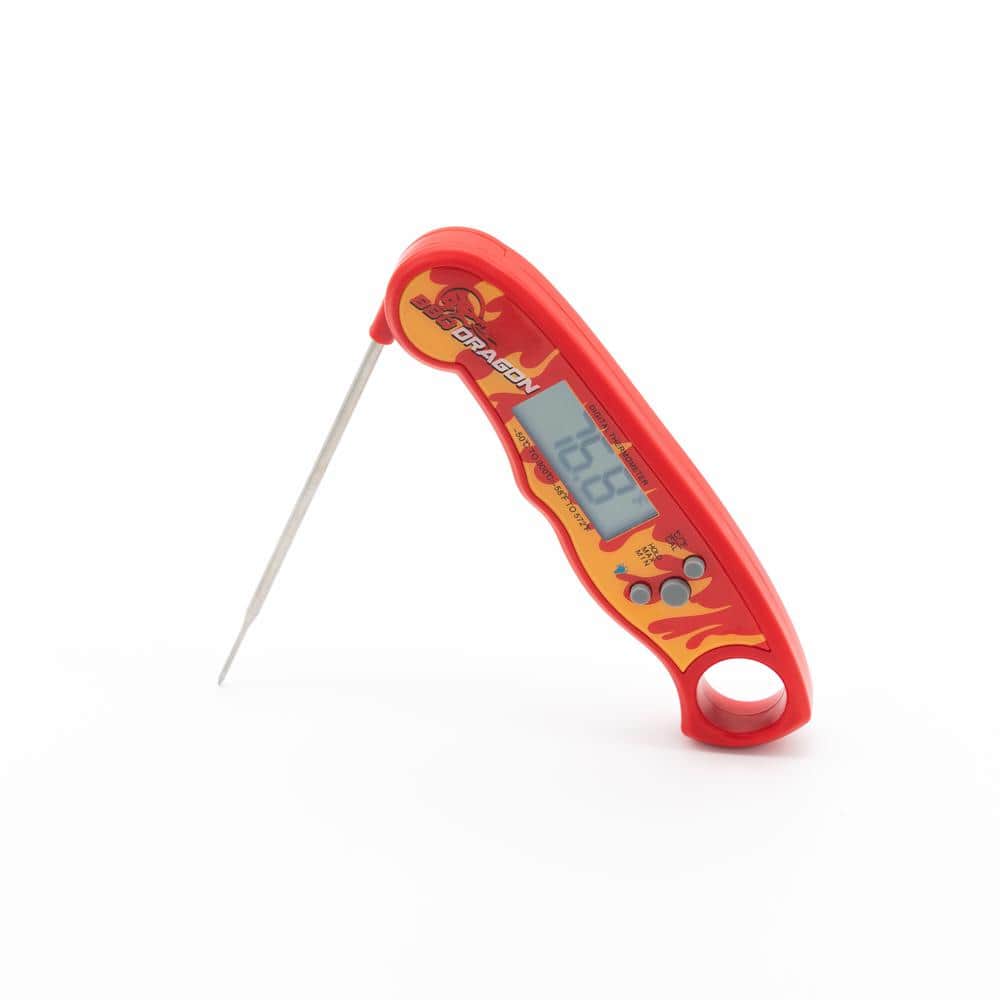 BBQ Dragon Red Digital Waterproof Instant-Read Meat Thermometer