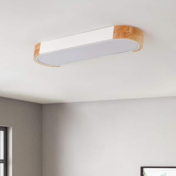 Predosola 19.69 in. 28-Watt Modern White Integrated LED Flush