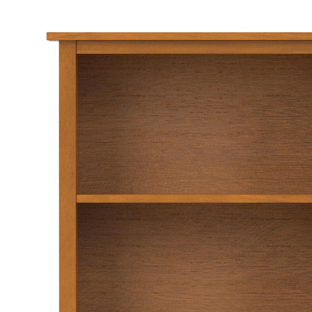 Light Golden Brown Solid Wood 5-Shelf Adjustable Bookcase