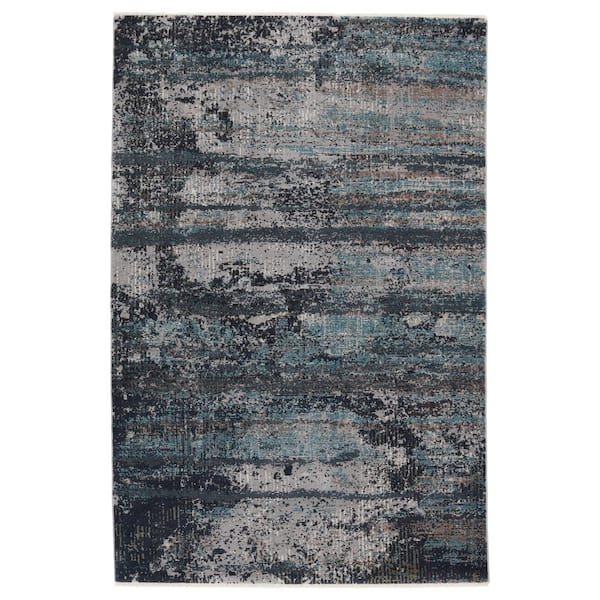 Jaipur Living Myriad Teal/Gray 9 ft.6 in. x 12 ft.7 in. Abstract Rectangle Area Rug
