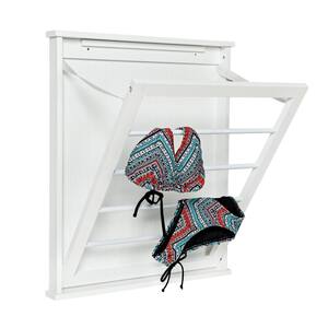 23 in. x 27.25 in. White Single Wall Mount Dry Rack