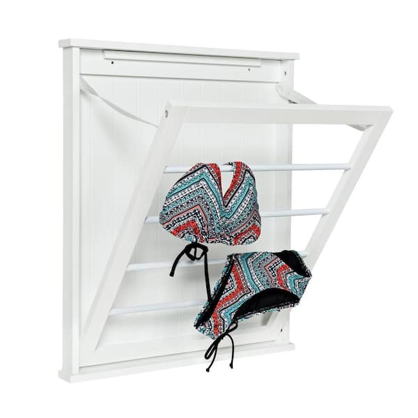 Photo 1 of 23 in. x 27.25 in. White Single Wall Mount Dry Rack
