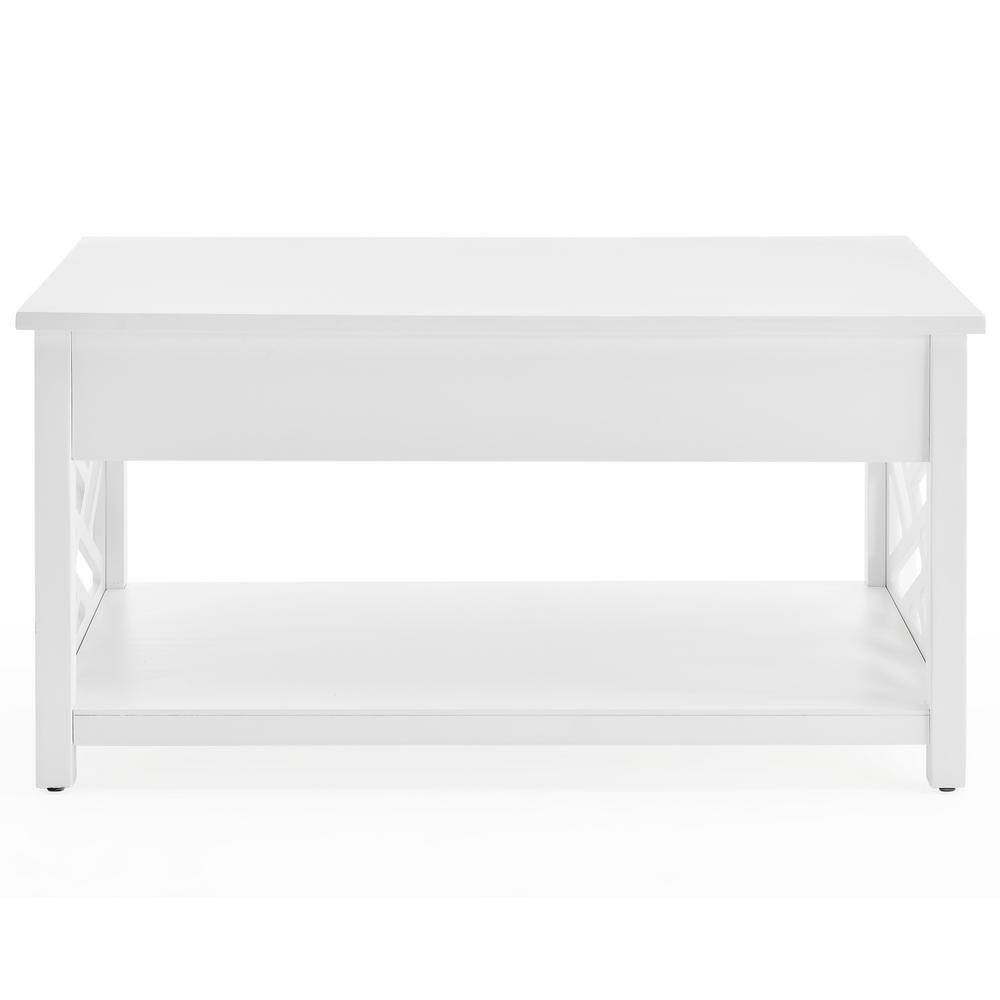 Transitional 36" Pine Wood Coffee Table with Storage Drawer