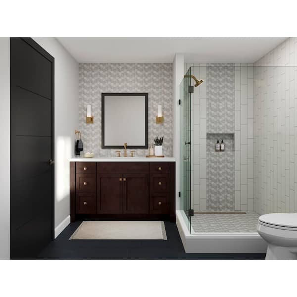 Shaker 12 in. W x 21 in. D x 34.5 in. H Assembled Bathroom 3-Drawer Base Cabinet in Java