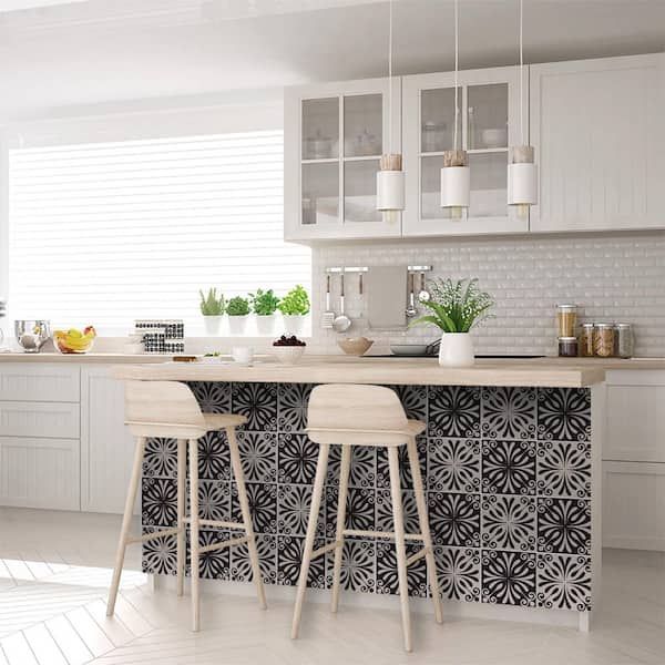Gray, Black SB33 12 in. x 12 in. Vinyl Peel and Stick Tile (24-Tiles, 24 sq. ft./pack)