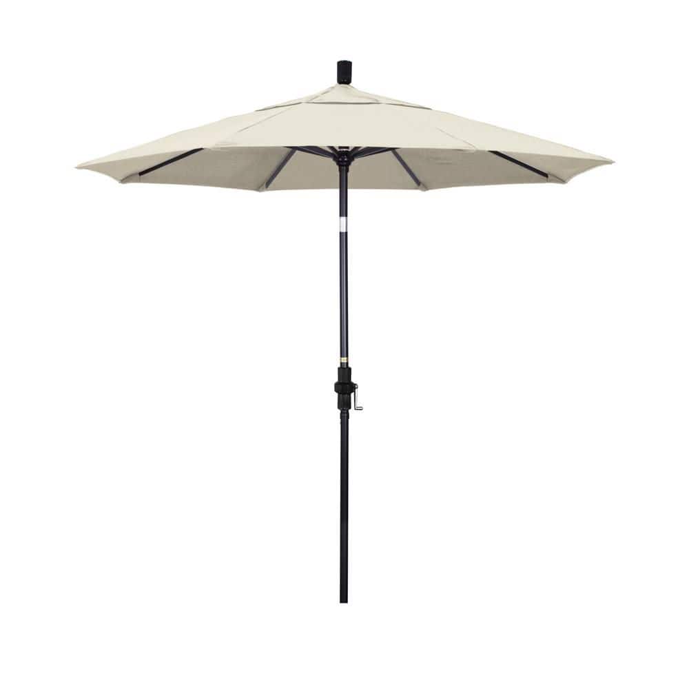 7.5 ft. Black Aluminum Market Patio Umbrella with Collar Tilt Crank Lift in Canvas Pacifica price history on PriceWatchPro