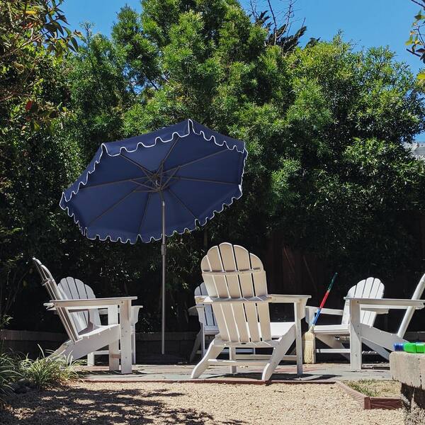 9 ft. Aluminum Pole Market Patio Umbrella in Navy with Push Button Tilt and  Crank CX038UM-NY - The Home Depot