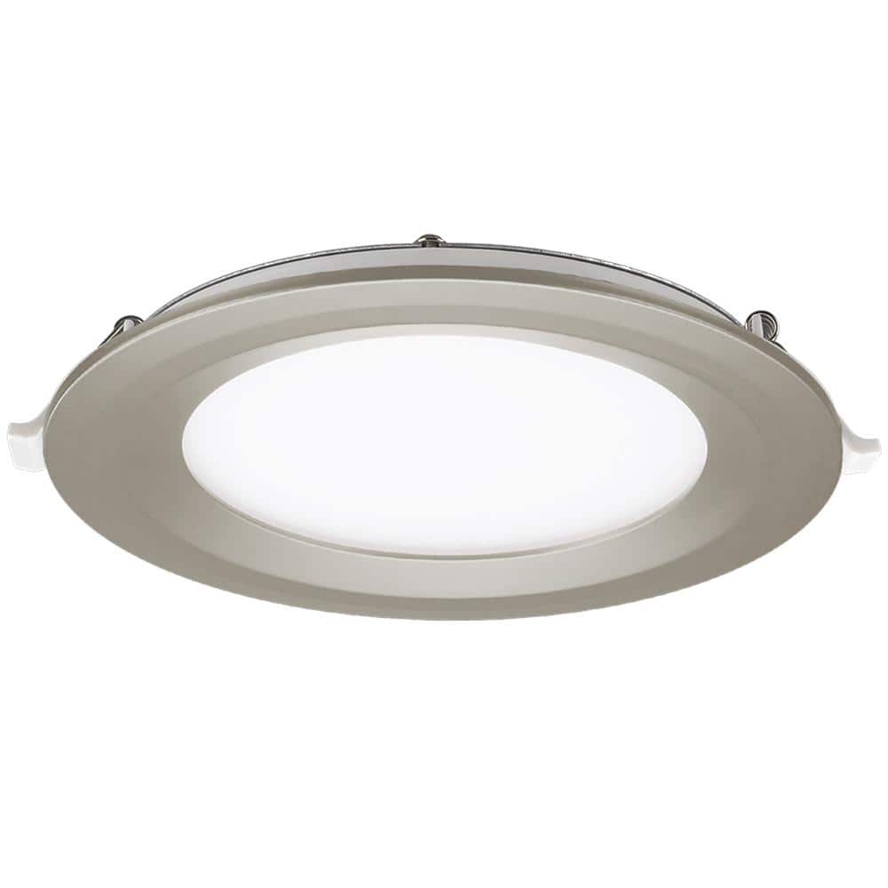 6 in. Canless Integrated LED Recessed Light Brushed Nickel Trim Kit 900 Lum