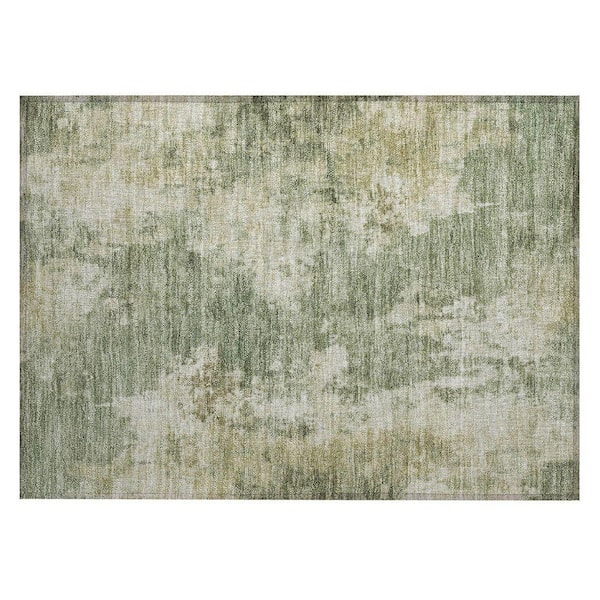 Chantille Machine Washable Indoor/Outdoor Abstract ACN2066 Sage 1 ft. 8 in. x 2 ft. 6 in. Accent Rug