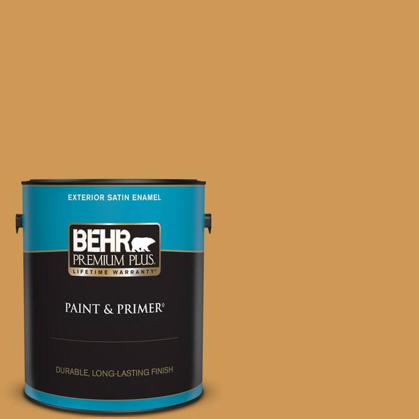 BEHR PREMIUM PLUS 1 gal. #M270-6 Glazed Pears Satin Enamel Exterior Paint & Primer