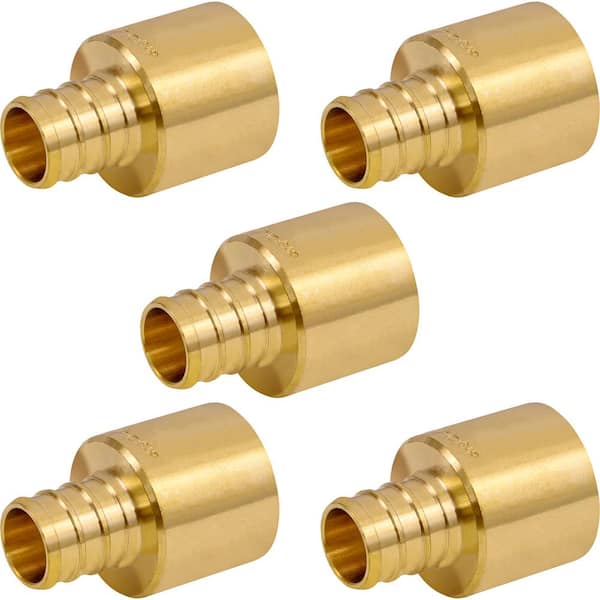 PLUMBFLEX 1 in. Brass Male Sweat Copper Adapter x 3/4 in. Pex Barb Pipe Fitting (5-Pack)