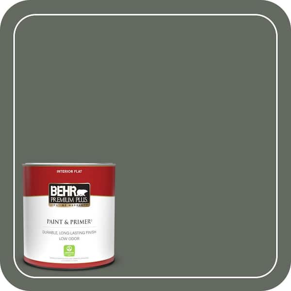 BEHR PREMIUM PLUS 1 qt. #N410-6 Pinecone Hill Flat Low Odor Interior Paint & Primer