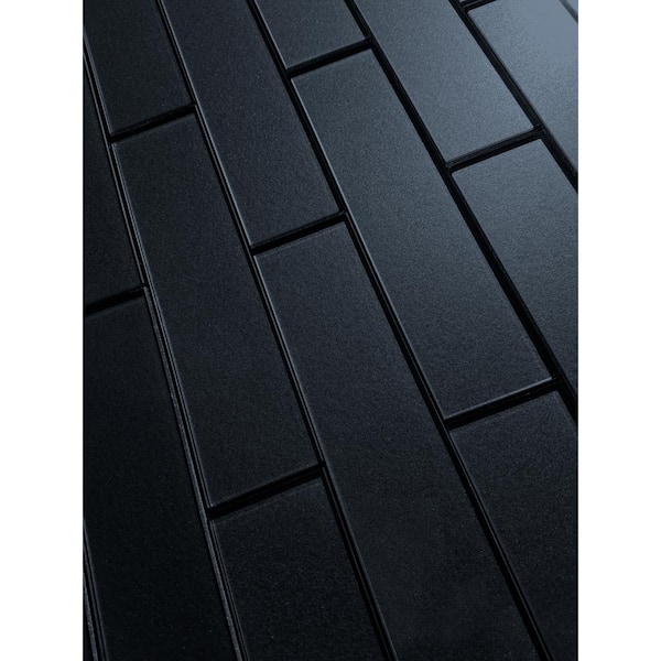 Forever Blue Gray 2 in. x 8 in. Glossy Glass Subway Backsplash Wall Tile (16 sq. ft./Case)