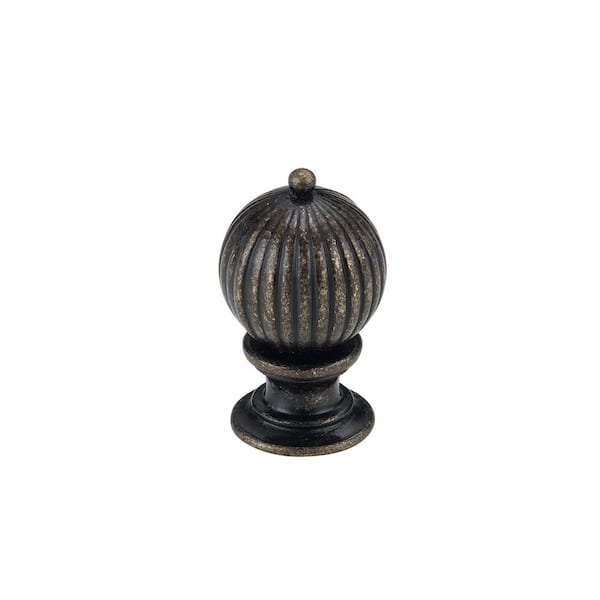 1.375 in. Antique Brass Knob Shaped Lamp Finial