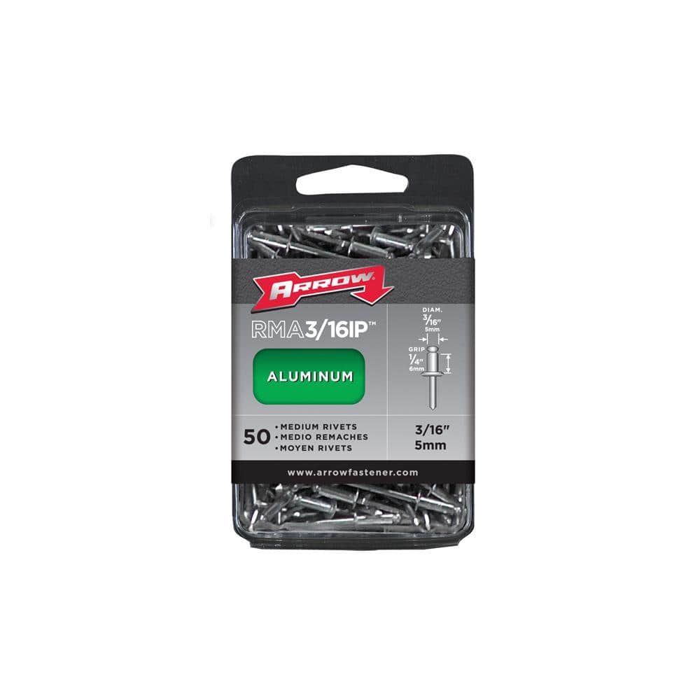Arrow Fasteners 3/16 in. Medium Aluminum Rivets (50-Pack) RMA3/16IP ...