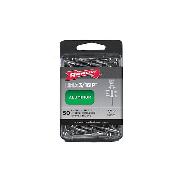 Arrow Fasteners 3/16 in. Medium Aluminum Rivets (50-Pack) RMA3/16IP ...
