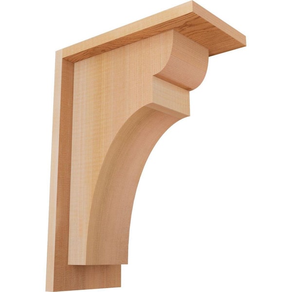 Ekena Millwork 5-1/2 in. x 10 in. x 14 in. Western Red Cedar Yorktown Smooth Corbel with Backplate