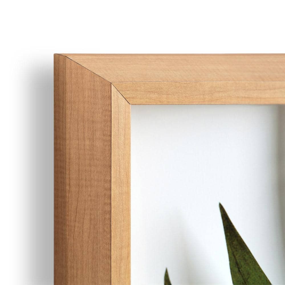 Natural Wood Framed Botanical Glass Art Print, 16" x 20"