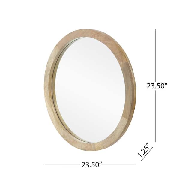 Cheval 23. 50 in x 23.50 in. Modern Round Framed Natural Accent Mirror