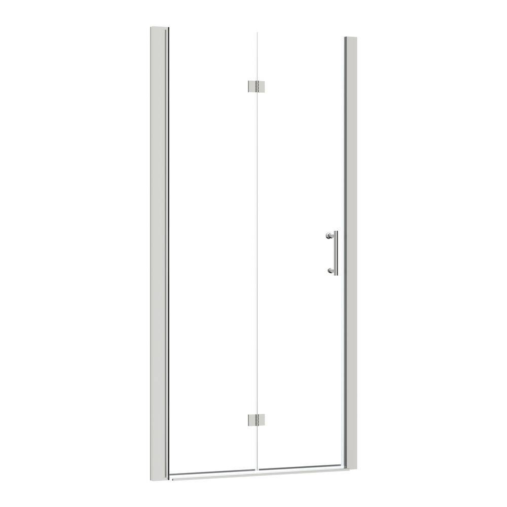 Stainless Steel Brushed 36 to 37-3/8 in. W x 72 in. H Frameless Bifold Shower Door for Bathroom with Clear Glass price history on PriceWatchPro
