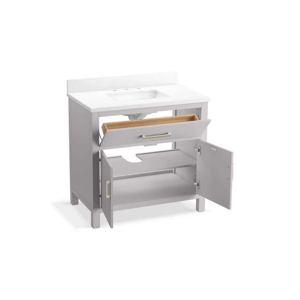 Kresla 36" Atmos Grey Freestanding Bathroom Vanity with Quartz Top