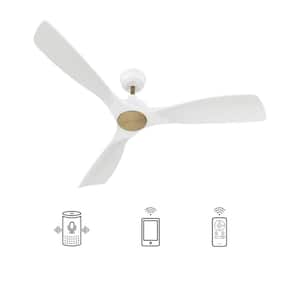 Kilkeel 52 in. Indoor White DC Motor Wi-Fi Smart Ceiling Fan with Remote, Works with Alexa/Google Home