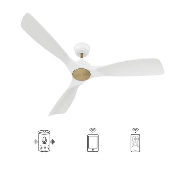 CARRO Kilkeel 52 in. Indoor White DC Motor Wi-Fi Smart Ceiling Fan with Remote, Works with Alexa/Google Home