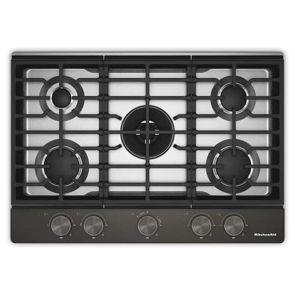 30 in. 5 Burners Gas Cooktop in Black Ore with Integrated Wok Grate