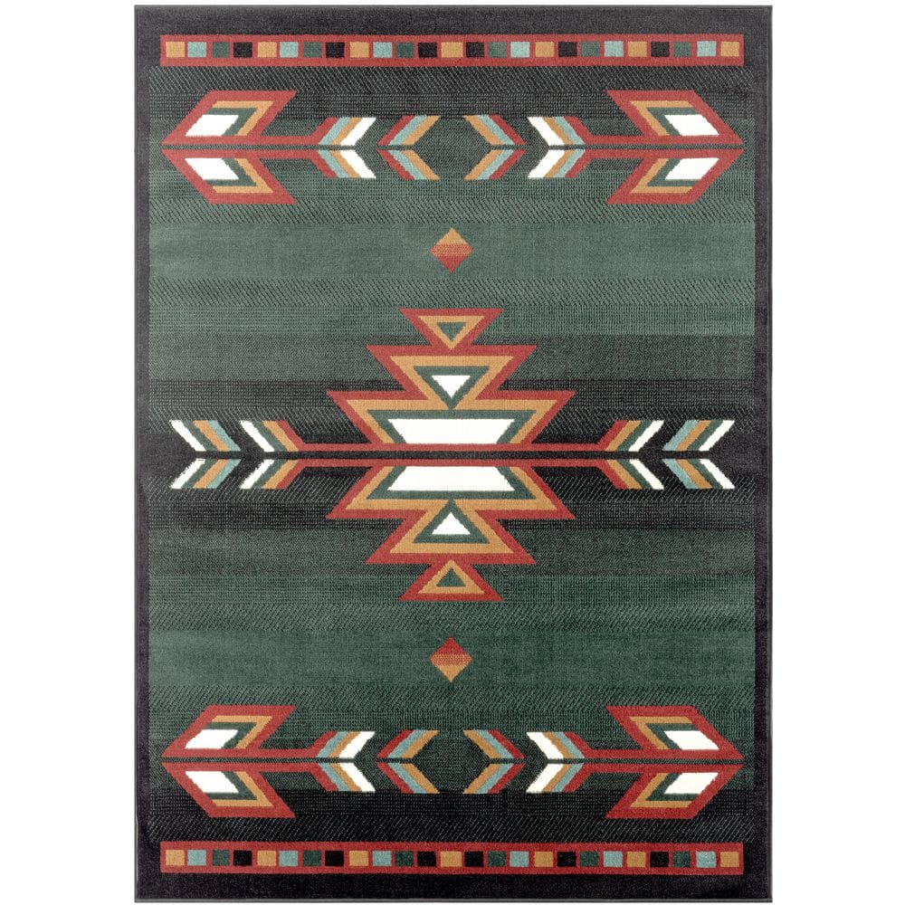 7'8"X 10'7" Premium Sagrada Southwestern Geometric Area Rug Green/Red  