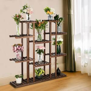 49.21 in. Tall Indoor/Outdoor Pine Wood Plant Stand (6-Story)