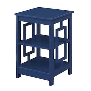 Town Square 17.5 in. Cobalt Blue 23.5 in. Square MDF End Table Shelves