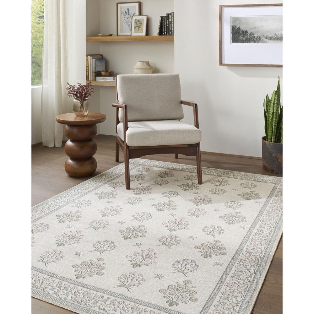 Thistle Rug Livabliss Thistle Slate Modern Border 2 ft. x 2 ft. Area Rug THT2301-23 ...