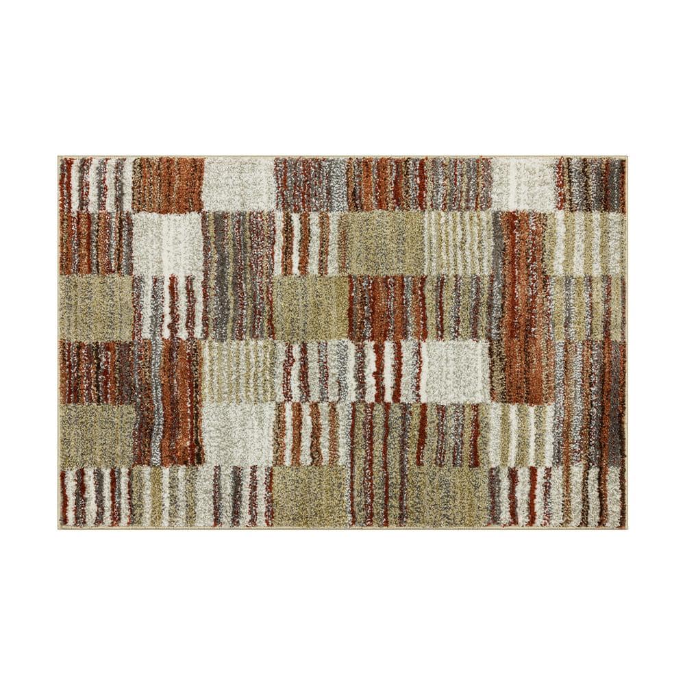 Pernette Red/Beige Doormat 3 ft. x 4 ft. Geometric Area Rug price history on PriceWatchPro