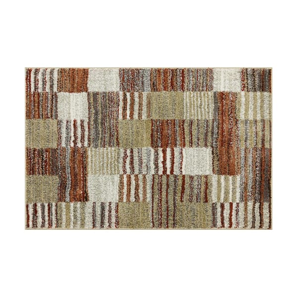 Home Decorators Collection Pernette Red/Beige Doormat 3 ft. x 4 ft. Geometric Area Rug