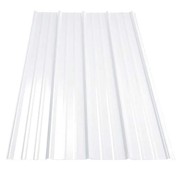 Gibraltar Building Products 12 ft. SM-Rib Galvanized Steel 29-Gauge Roof Panel in Cotton White
