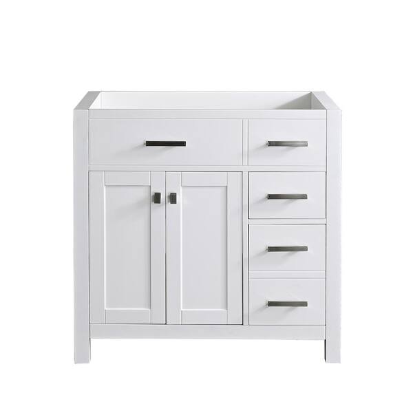 Maincraft 35.1 in. W x 21.45 in. D x 34.71 in. H Bath Vanity Cabinet without Top in White