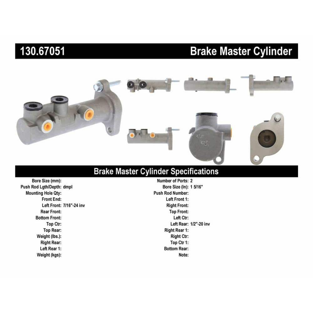 Centric Parts Brake Master Cylinder 130.67051 - The Home Depot