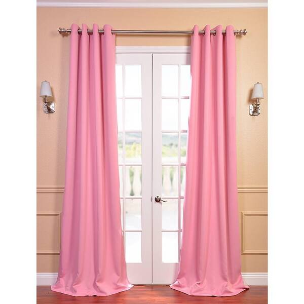 Exclusive Fabrics & Furnishings Semi-Opaque Precious Pink Grommet Blackout Curtain - 50 in. W x 108 in. L (Panel)