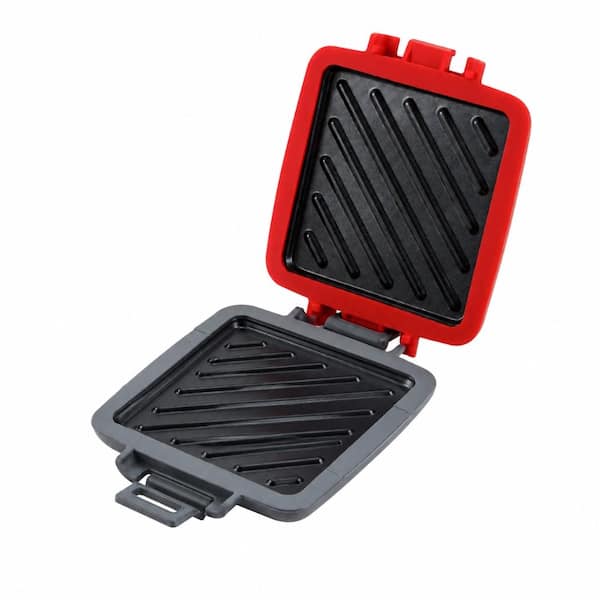 Microwave Toastie Sandwich Maker with Removable Non-Stick Plates and Heatwave Technology in Red