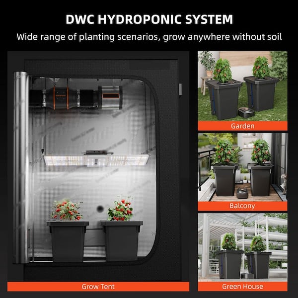 N/A 7-Gal Deep Water Culture Hydroponics System w/ Triangular