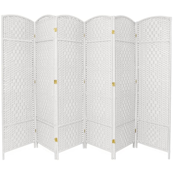 Oriental Furniture 7 ft. White 6-Panel Room Divider FB-7OPDM-WHT-6P ...