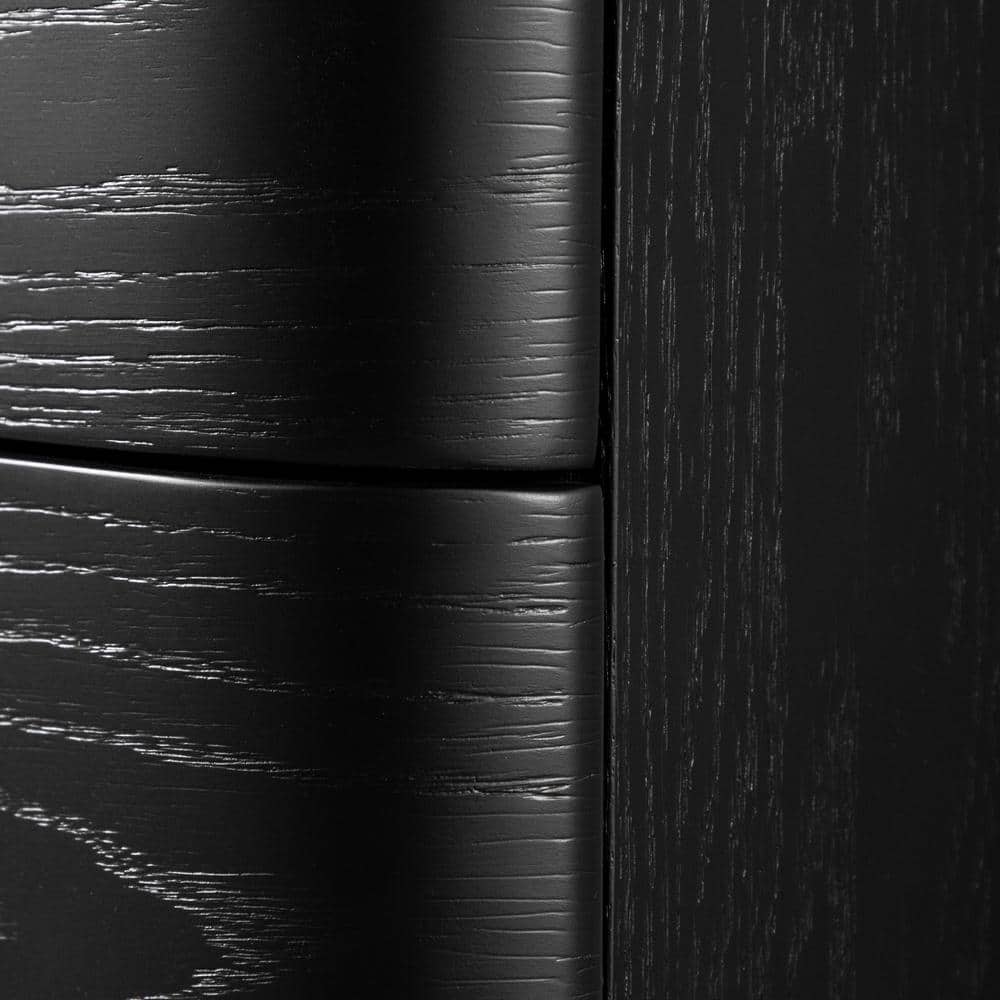 Seabliss Black Solid Wood 5-Drawer Chest with Felt Lined Drawer