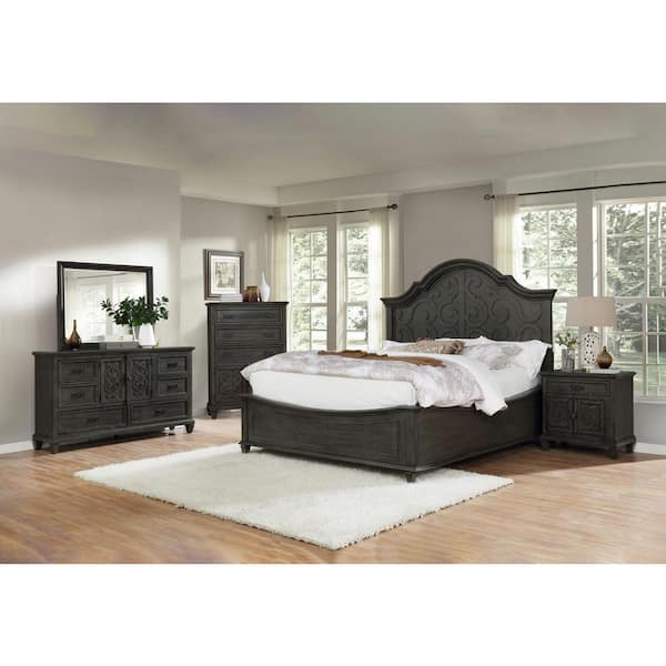 Performa 4 Piece Gray Queen Bedroom Set
