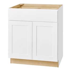 Avondale 30 in. W x 24 in. D x 34.5 in. H Ready to Assemble Plywood Shaker Base Kitchen Cabinet in Alpine White