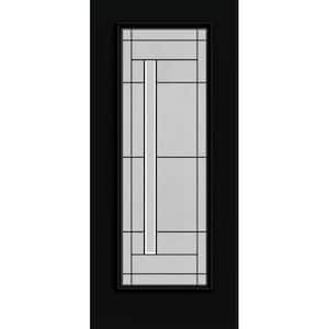 36 in. x 80 in. Full View Atherton Decorative Glass Black Fiberglass Front Door Slab