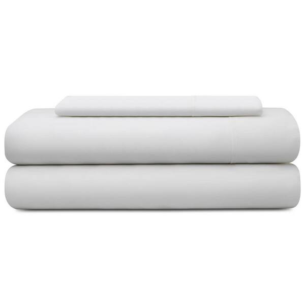 Brookside 3-Piece White Solid Cotton Twin XL Sheet Set